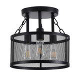 Farmhouse 3-Light Semi Flush Mount Metal Ceiling Light for Kitchen Bedroom Foyer