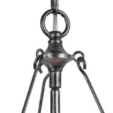 Farmhouse 3-Light Wood Drum Chandelier for Dining Room - Distressed Birch/Brushed-Silver - D15.74"*H20.86"