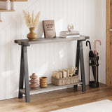 Farmhouse 43.3inch Console Table 2 Tier Sofa Table for Living Room