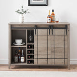 Farmhouse 47" Wine Bar Cabinet Buffet Sideboard Cabinet with 16 Bottle Wine Rack - 15.7"D x 47.2"W x 34.61"H