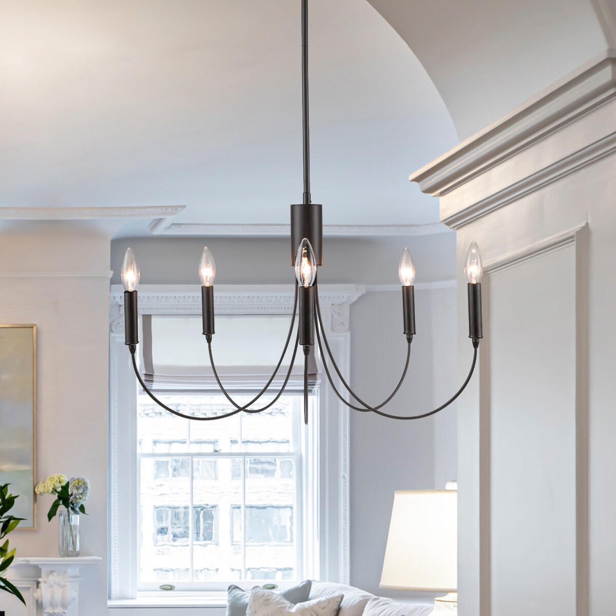 Farmhouse 5-Light Classic Candle Chandelier for Dining Room
