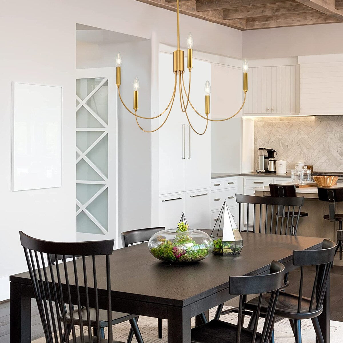 Farmhouse 5-Light Classic Candle Chandelier for Dining Room