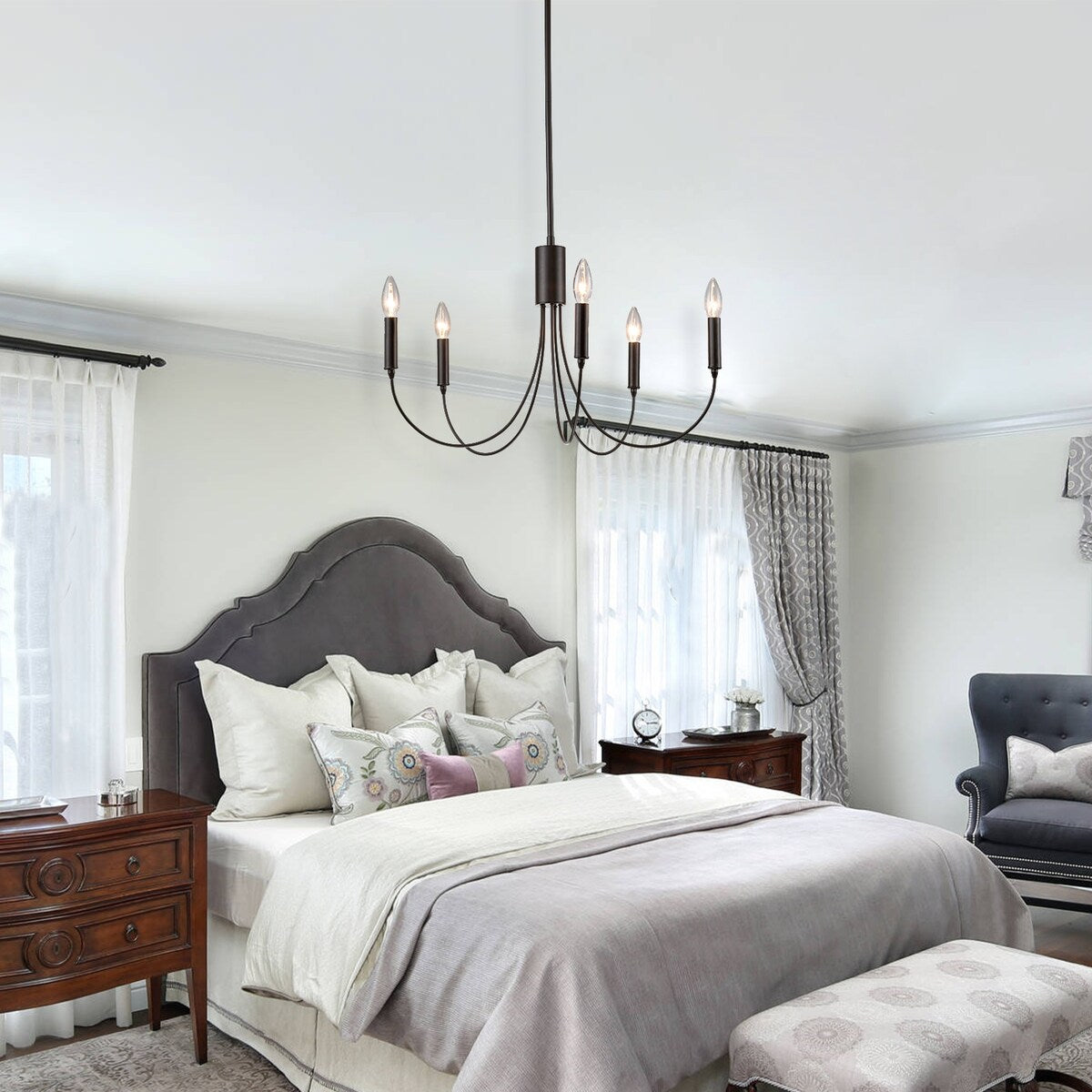 Farmhouse 5-Light Classic Candle Chandelier for Dining Room