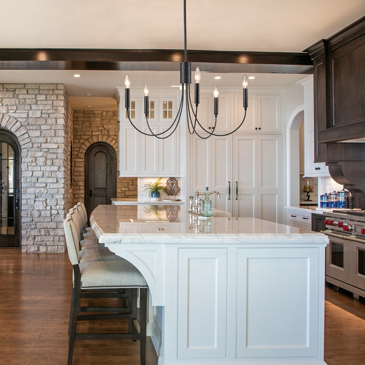 Farmhouse 5-Light Classic Candle Chandelier for Dining Room