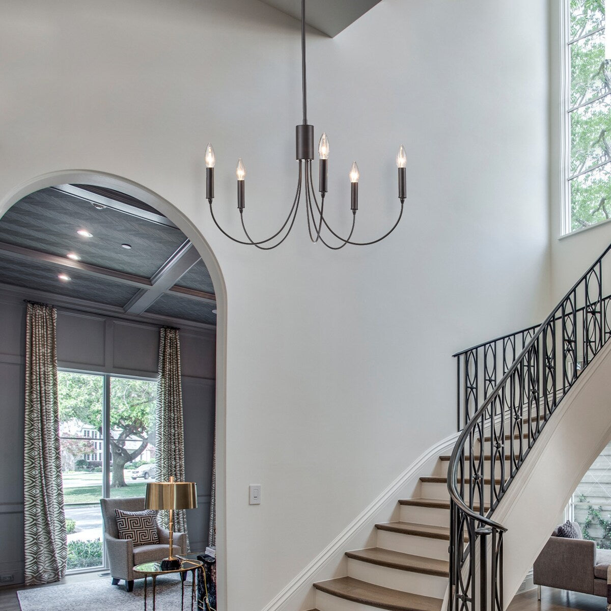 Farmhouse 5-Light Classic Candle Chandelier for Dining Room