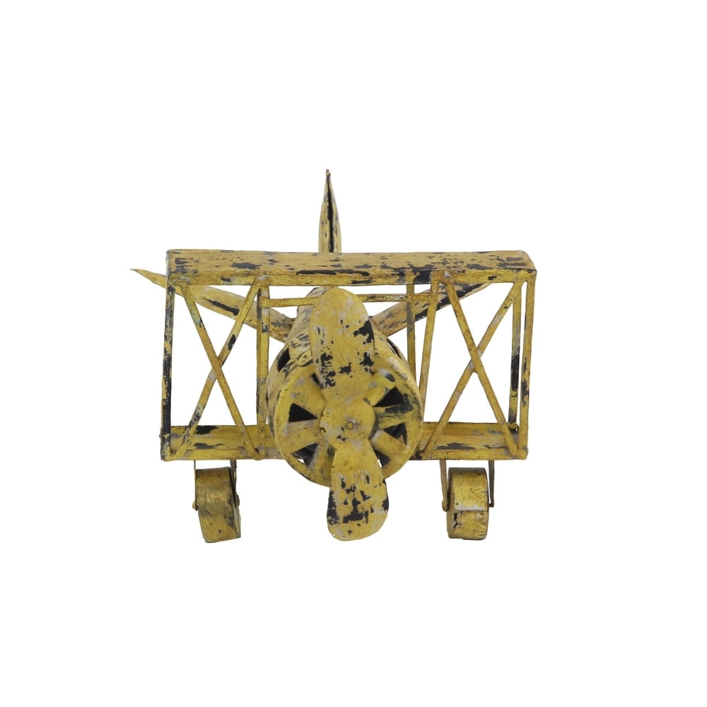 Yellow Metal Vintage Sculpture, 8 x 13 x 9