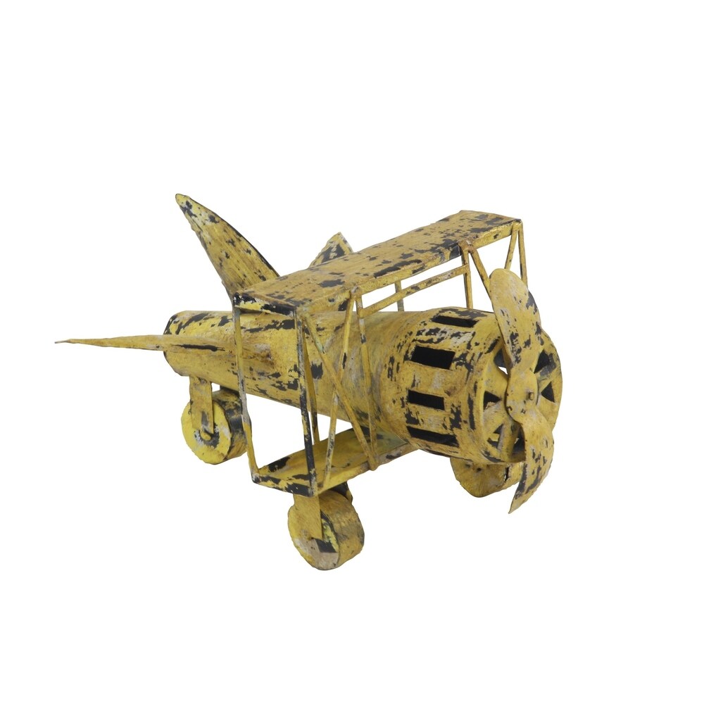 Yellow Metal Vintage Sculpture, 8 x 13 x 9