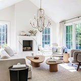 Farmhouse 9-Light Candle Crystal Chandelier for Kitchen Island