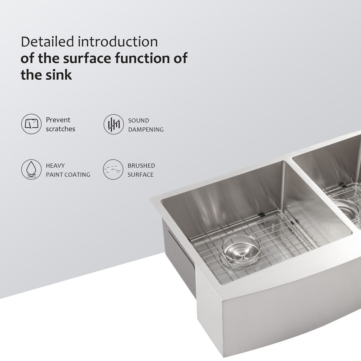 36 in. Farmhouse Apron-Front Stainless Steel Double Bowl Kitchen Sink