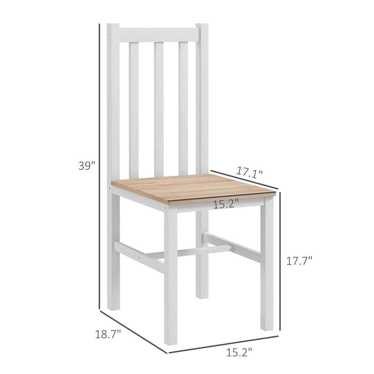 Farmhouse Armless Dining Chairs Set of 2
