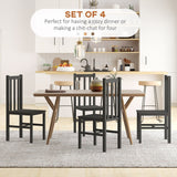 Farmhouse Armless Dining Chairs with Slat Back (Set of 4)