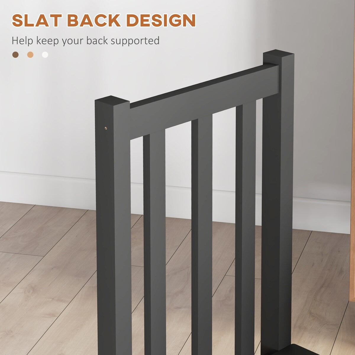 Farmhouse Armless Dining Chairs with Slat Back (Set of 4)