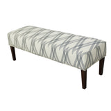 Farmhouse Black/ White Upholstered Living Room Bench