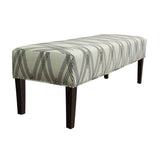 Farmhouse Black/ White Upholstered Living Room Bench