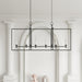 Farmhouse Black 6-Light Metal Frame Chandelier for Kitchen Island