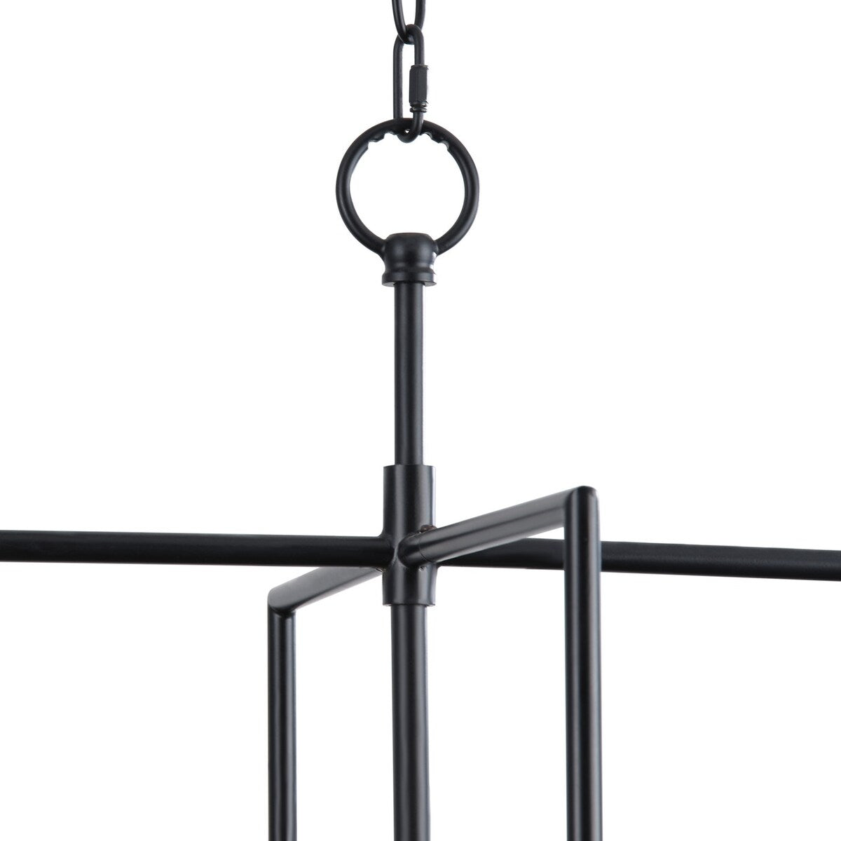 Farmhouse Black 6-Light Metal Frame Chandelier for Kitchen Island