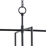 Farmhouse Black 6-Light Metal Frame Chandelier for Kitchen Island