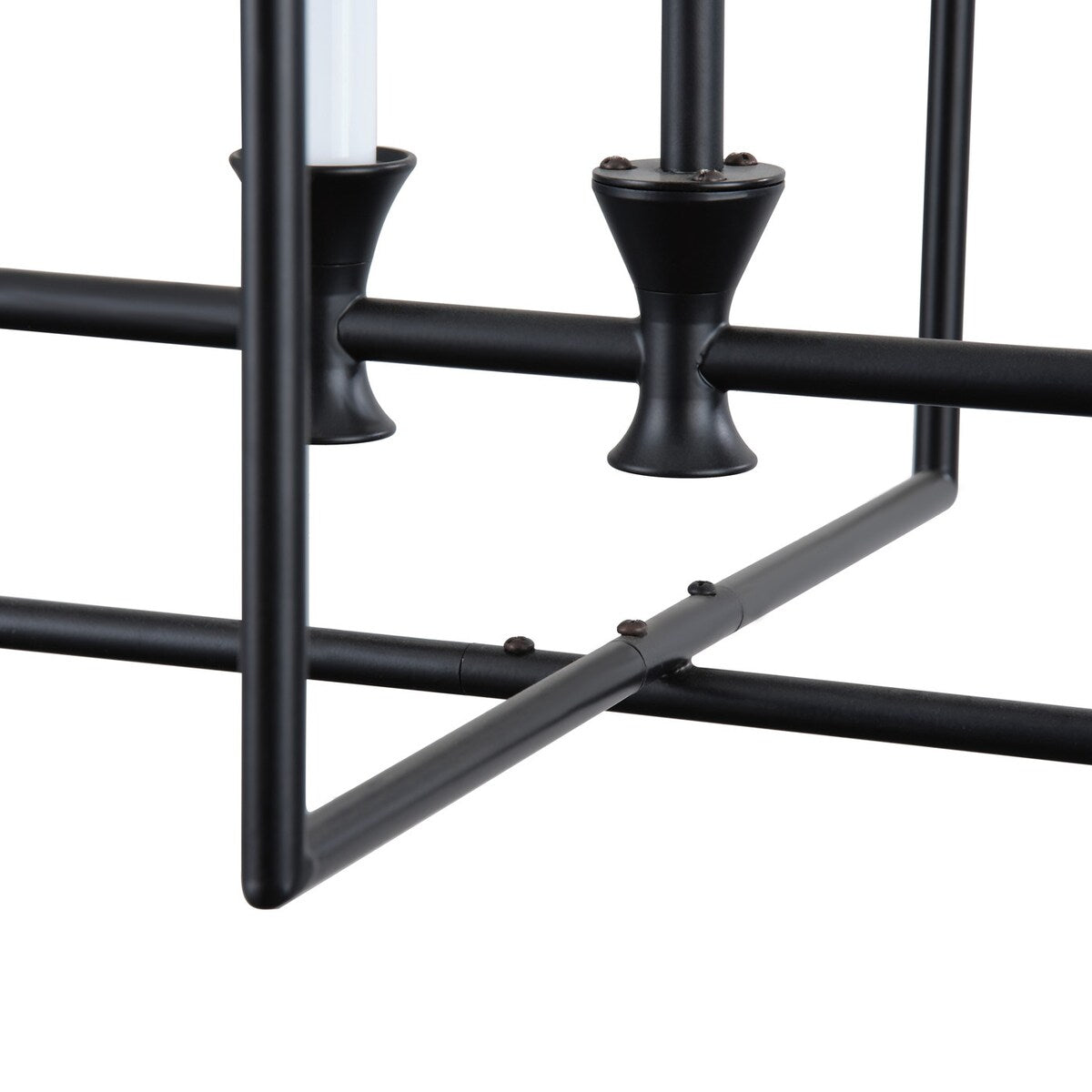 Farmhouse Black 6-Light Metal Frame Chandelier for Kitchen Island