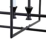 Farmhouse Black 6-Light Metal Frame Chandelier for Kitchen Island