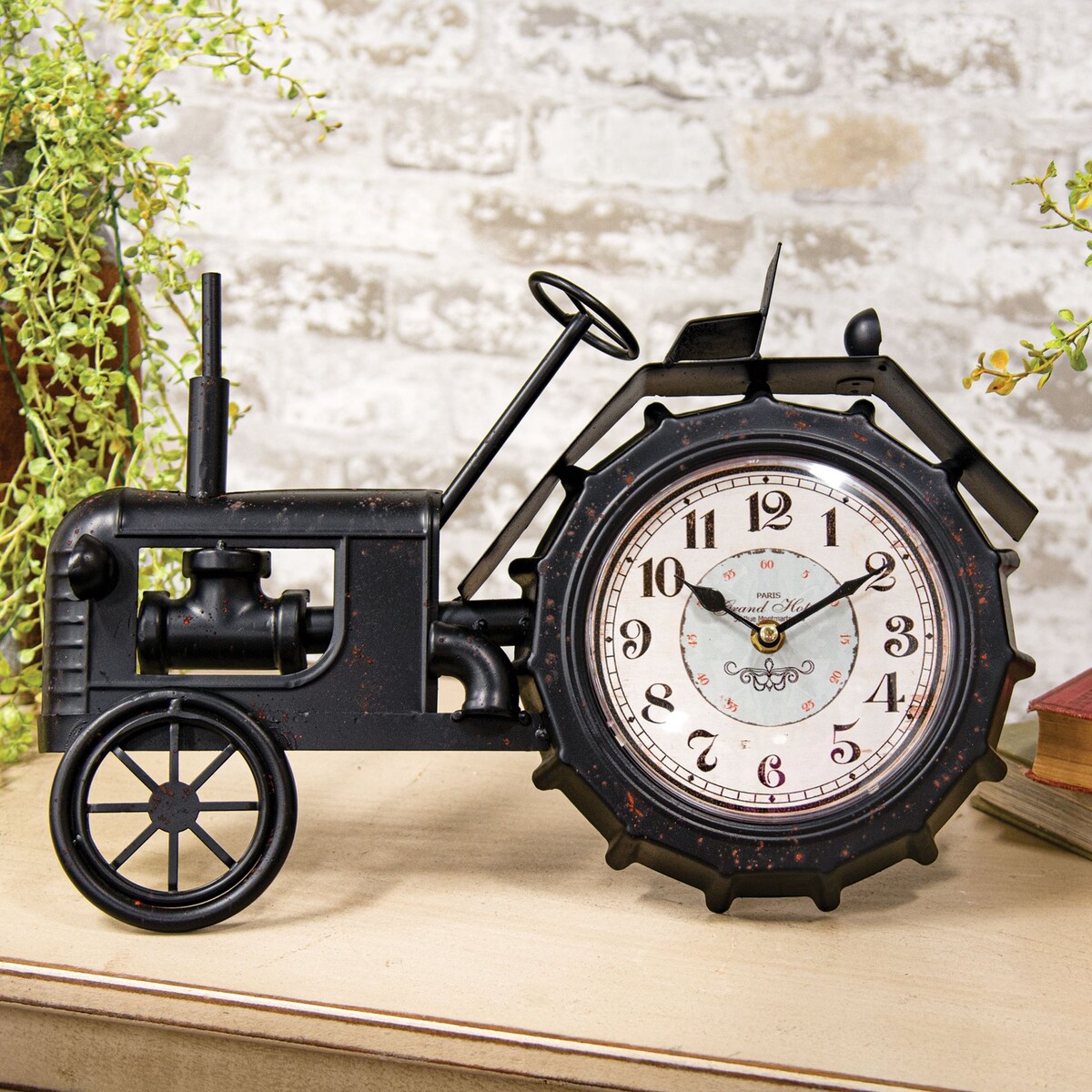 Farmhouse Black Tractor Clock