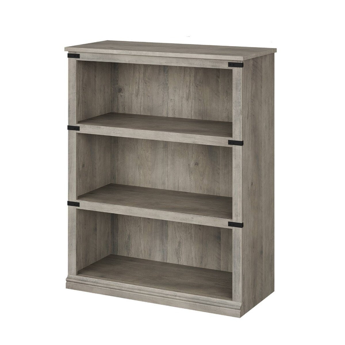 Farmhouse Bookcase with 3 Tier Storage Open Shelves - N/A