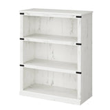 Farmhouse Bookcase with 3 Tier Storage Open Shelves - N/A