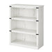 Farmhouse Bookcase with 3 Tier Storage Open Shelves - N/A