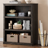 Farmhouse Bookcase with 3 Tier Storage Open Shelves - N/A