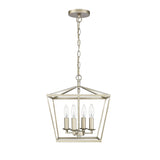 Farmhouse Champagne Gold Semi-Flush Mini Lantern Pendant