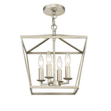 Farmhouse Champagne Gold Semi-Flush Mini Lantern Pendant