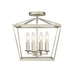 Farmhouse Champagne Gold Semi-Flush Mini Lantern Pendant