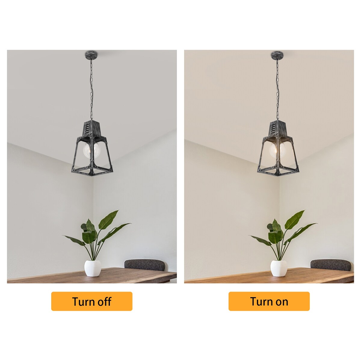 Farmhouse Chandeliers Metal Ceiling Rustic 1-Light Pendant