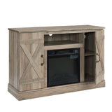 Farmhouse Classic Media TV Stand Antique Entertainment Console with 18" Electric Fireplace Insert for TV up to 50" with Open and