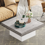 Farmhouse Coffee Table Square LED Coffee Table Engineered wood Coffee Table for Living Room