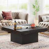 Farmhouse Coffee Table Square LED Coffee Table Engineered wood Coffee Table for Living Room