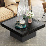 Farmhouse Coffee Table Square LED Coffee Table Engineered wood Coffee Table for Living Room