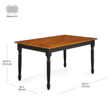 Farmhouse Dining Table, Black and Oak (Dining table only)