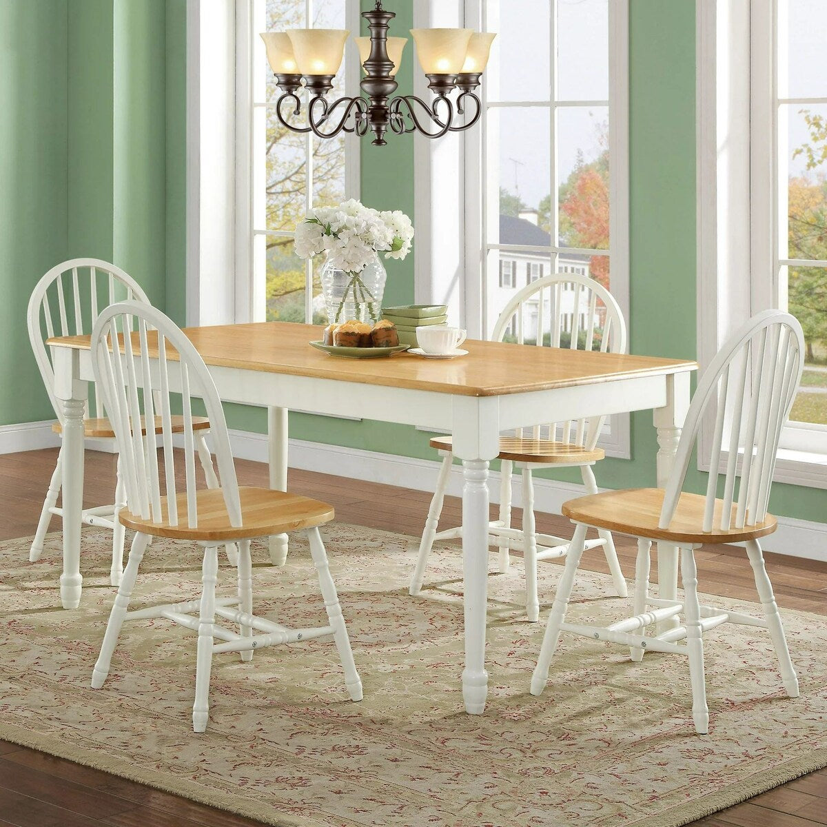 Farmhouse Dining Table, Black and Oak (Dining table only)