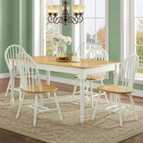 Farmhouse Dining Table, Black and Oak (Dining table only)