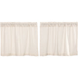 Farmhouse Kitchen Curtains VHC Cotton Burlap Tier Pair Rod Pocket Solid Color
