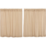 Farmhouse Kitchen Curtains VHC Cotton Burlap Tier Pair Rod Pocket Solid Color