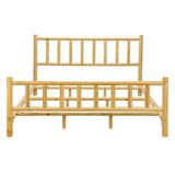Farmhouse Queen Log Bed Frame, Solid Pine Wood with Cylindrical Construction, Natural Finish