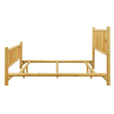 Farmhouse Queen Log Bed Frame, Solid Pine Wood with Cylindrical Construction, Natural Finish