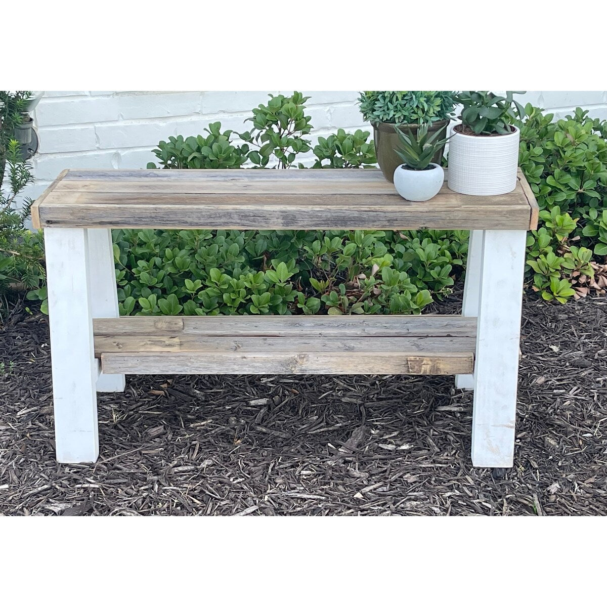 Farmhouse Reclaimed Wood Olive Branch Entry Bench