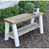 Farmhouse Reclaimed Wood Olive Branch Entry Bench