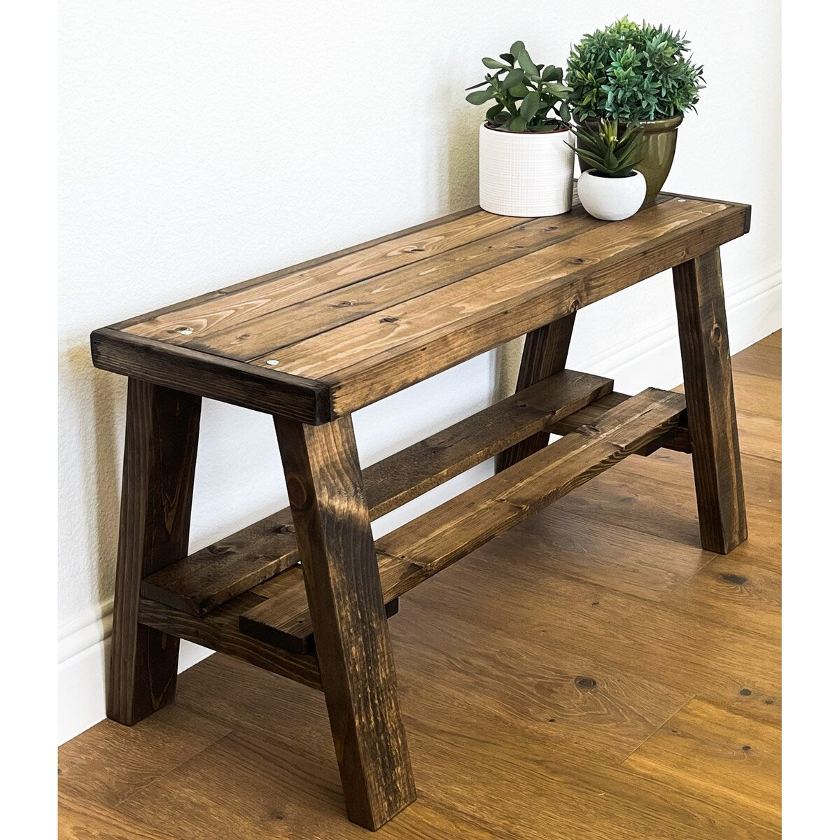 Farmhouse Reclaimed Wood Olive Branch Entry Bench