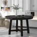 Farmhouse Round Extendable Dining Table with 16" Leaf Wood
