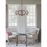Cusp Barn Farmhouse Wood Chandelier Rustic 4-Light Cage Drum Island Light