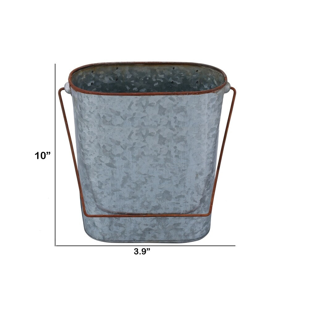 Farmhouse Style Iron Bucket Design Toilet Paper Holder Wall Rack
