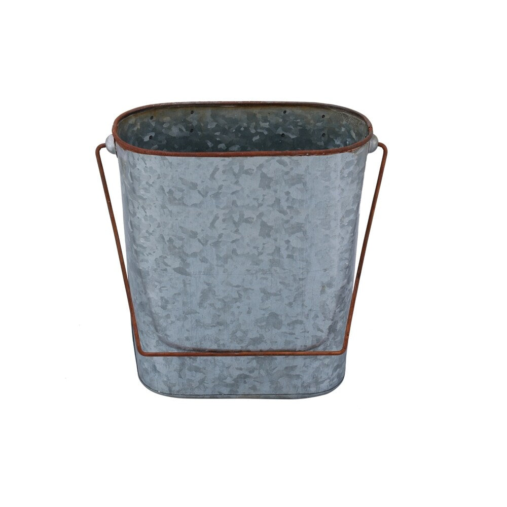 Farmhouse Style Iron Bucket Design Toilet Paper Holder Wall Rack